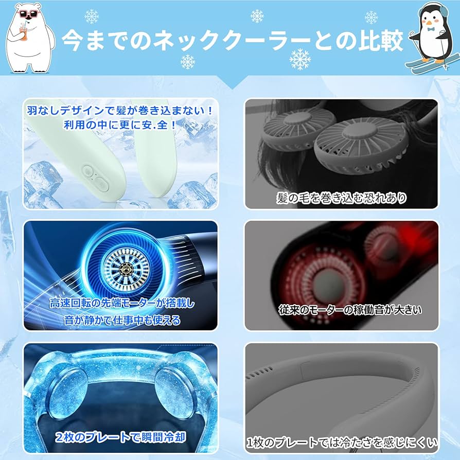 ネッククーラー ネックファン 扇風機 温 8000mAh 軽量 PSE ネッククーラー ネックファン 扇風機 温 8000mAh 軽量 PSE 首